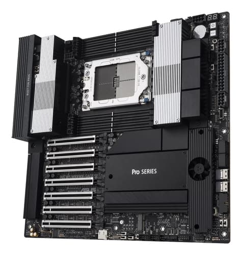 ASUS PRO WS WRX90E-SAGE SE - Motherboard - SSI EEB AST2600 - Socket sTR5 - AMD WRX90 Chipset - USB 3.2 Gen 1, USB-C 3.2 Gen 2x2, USB4 - Gigabit LAN - onboard graphics (CPU required) - HD Audio (6-channel) — view 6