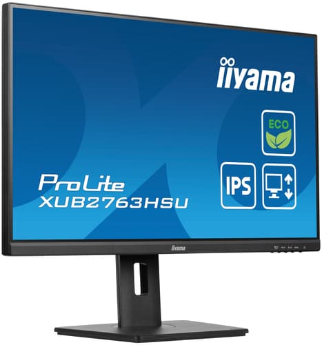 iiyama ProLite XUB2763HSU-B1 - LED monitor - 27" - 1920 x 1080 Full HD (1080p) @ 100 Hz - IPS - 250 cd/m� - 1300:1 - 3 ms - HDMI, DisplayPort - speakers - black, matte — view 5