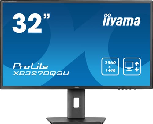 iiyama ProLite XB3270QSU-B1 - LED monitor - 32" (31.5" viewable) - 2560 x 1440 WQHD @ 100 Hz - IPS - 250 cd/m� - 1200:1 - 3 ms - 2xHDMI, DisplayPort - speakers - matte black