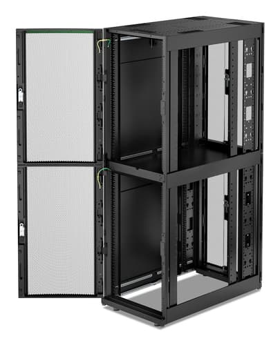 APC NetShelter SX Colocation - Rack cabinet - 2 x 600W x 1070D mm, with sides - floor-standing - black - 42U - 19" - TAA Compliant — view 3