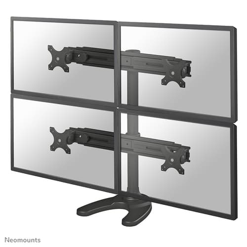 Neomounts FPMA-D700DD4 - Stand - full-motion - for 4 LCD displays - black - screen size: 19"-30" - desktop stand, grommet, desk-mountable