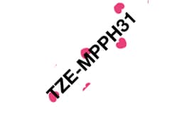 Brother TZe-MPPH31 - Black on pink hearts - Roll (1.2 cm x 4 m) 1 cassette(s) laminated tape - for Brother PT-H110, P-Touch PT-E310, H110, P-Touch Cube PT-P300, P-Touch Embellish PT-D215