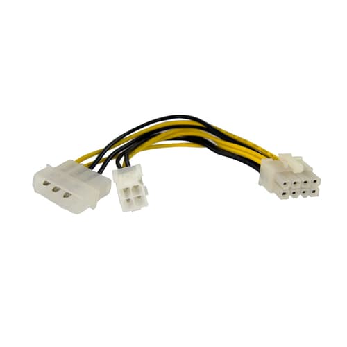 StarTech.com 6 Inch 4 Pin to 8 Pin EPS Power Adapter with LP4 - F/M - ATX to EPS Power Adapter (EPS48ADAP) - Power adapter - 4 pin ATX12V (F) to 8 pin EPS12V, 4 pin internal power (5V) (M) - 15.2 cm