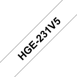 Brother HGE-231V5 - Black on white - Roll (1.2 cm x 8 m) 5 cassette(s) laminated tape - for P-Touch PT-9500pc, PT-9700PC, PT-9800PCN, P-Touch R RL-700S