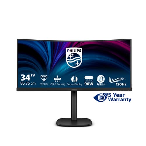 Philips 34B2U3600C - 3000 Series - LED monitor - curved - 34" - 3440 x 1440 WQHD @ 120 Hz - VA - 3500:1 - HDMI, DisplayPort, USB-C - speakers - textured black — view 4