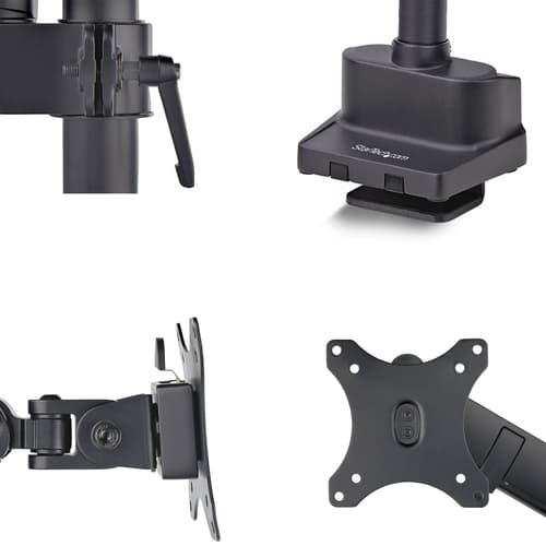 StarTech.com - Mounting kit (arm assembly, VESA mount, C-clamp) - adjustable arm with mechanical spring - for Monitor - plastic, steel - black - screen size: up to 40" - desk-mountable, grommet — view 4
