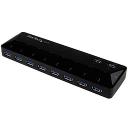 StarTech.com 10 Port USB 3.0 Hub with Charge & Sync Ports - 8 x USB-A, 2 x USB-A Fast Charge Ports - Multi Port Powered USB Hub (ST103008U2C) - USB peripheral sharing switch - 10 x SuperSpeed USB 3.0 - desktop - for P/N: DKWG30DPHPD, DKWG30DPHPDU, TB33A1C, USB312SAT3CB, USB315CB2M, USBLTM1MBK, USBLTM1MWH