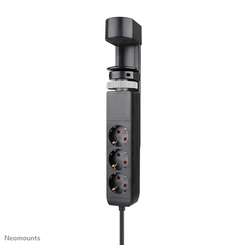Neomounts - Power strip - USB-C + USB-A - AC 230 V - 3680 Watt - input: Type F - output connectors: 3 (2 x 24 pin USB-C (PD), USB, 3 x power Type F) - 1.4 m cord - black - with Clamp Desk Mount