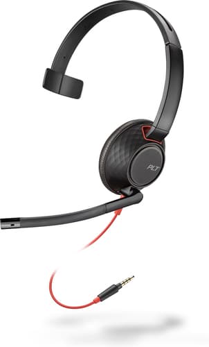 Poly Blackwire 5210 - Blackwire 5200 series - headset - on-ear - wired - 3.5 mm jack - black - Certified for Microsoft Teams, Certified for Skype for Business, Cisco Jabber Certified, Avaya Certified, Works With Chromebook Certified, Zoom Certified
