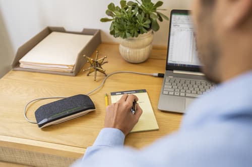 Poly Sync 10 - Speakerphone hands-free - wired - USB-A, USB-C - silver — view 6