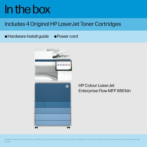 HP LaserJet Enterprise MFP 8801dn - Multifunction printer - colour - laser - A3 (297 x 420 mm) (original) - A3/Ledger (media) - up to 60 ppm (copying) - up to 60 ppm (printing) - 2180 sheets - 33.6 Kbps - Gigabit LAN, USB 3.0, USB 2.0 host, USB 3.0 host — view 4