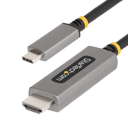 StarTech.com 10ft (3m) USB-C to HDMI Adapter Cable, 8K 60Hz, 4K 144Hz, HDR10, USB Type-C to HDMI 2.1 Video Converter Cable, USB-C DP Alt Mode/USB4/Thunderbolt 3/4 Compatible - USB-C Laptop to HDMI Monitor (136B-USBC-HDMI213M) - Adapter cable - 24 pin USB-C male to HDMI male - 3 m - space grey - 8K60Hz support, 4K144Hz support, active