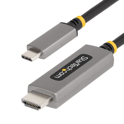 StarTech.com 10ft (3m) USB-C to HDMI Adapter Cable, 8K 60Hz, 4K 144Hz, HDR10, USB Type-C to HDMI 2.1 Video Converter Cable, USB-C DP Alt Mode/USB4/Thunderbolt 3/4 Compatible - USB-C Laptop to HDMI Monitor (136B-USBC-HDMI213M) - Adapter cable - 24 pin USB-C male to HDMI male - 3 m - space grey - 8K60Hz support, 4K144Hz support, active