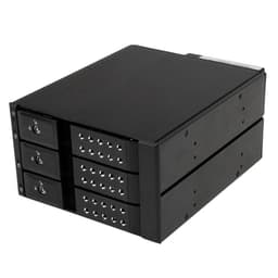 StarTech.com 3-Bay Hot Swap Backplane for 3.5in SAS II/SATA III - 6 Gbps HDD - Aluminum Trayless Mobile Rack Backplane (HSB3SATSASBA) - Storage mobile rack - 2.5" - black - for P/N: 25SAT35HDD, PEXMSATA3422, PEXMSATA343