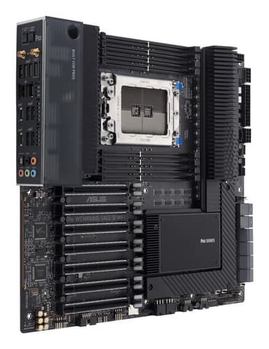 ASUS Pro WS WRX80E-SAGE SE WIFI - Motherboard - extended ATX - Socket sWRX8 - AMD WRX80 Chipset - USB-C Gen 2x2, USB-C Gen2, USB 3.2 Gen 2, USB 3.2 Gen 1 - 2 x 10 Gigabit LAN, Wi-Fi 6, Bluetooth - HD Audio (8-channel) — view 4