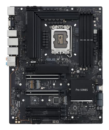 ASUS Pro WS W680-ACE IPMI - Motherboard - ATX - LGA1700 Socket - W680 Chipset - USB-C 3.2 Gen2, USB 3.2 Gen 1, USB-C 3.2 Gen 2x2, USB 3.2 Gen 2 - 2 x 2.5 Gigabit LAN - onboard graphics (CPU required) - HD Audio (8-channel)