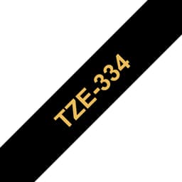 Brother TZe-334 - Standard adhesive - gold on black - Roll (1.2 cm x 8 m) 1 cassette(s) laminated tape - for Brother PT-D210, D600, H110, P-Touch PT-1005, 1880, E310, E800, P-Touch Cube Plus PT-P710