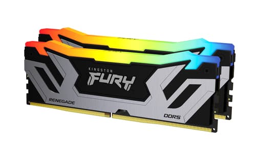 Kingston FURY Renegade RGB - DDR5 - kit - 48 GB: 2 x 24 GB - DIMM 288-pin - 4200 MT/s / PC5-67200 - CL40 - 1.45 V - unbuffered - on-die ECC - black & silver