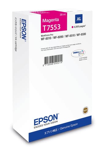 Epson T7553 - 39 ml - XL - magenta - original - box - ink cartridge — view 1