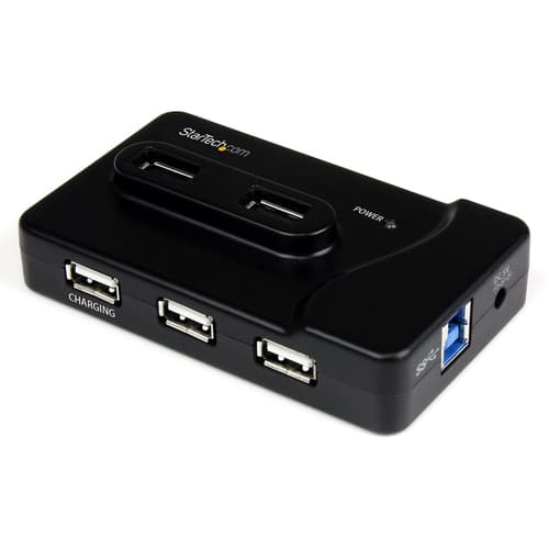 StarTech.com 7 Port USB Hub - 2 x USB 3A, 4 x USB 2A, 1 x Dedicated Charging Port - Multi Port Powered USB Hub with 20W Power Adapter (ST7320USBC) - Hub - 2 x SuperSpeed USB 3.0 + 4 x USB 2.0 - desktop - for P/N: MSDREADU3CA, SDMSDRWU3AC, USB312SAT3CB, USB315CB2M, USBLTM1MBK, USBLTM1MWH
