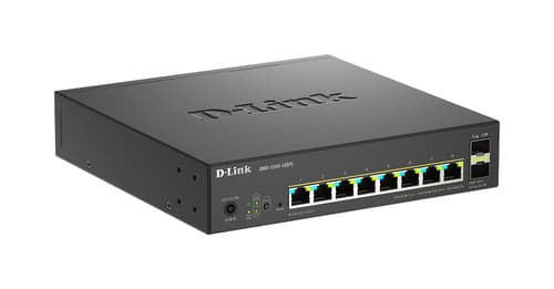 D-Link DMS 1250-10SPL - Switch - L2+ - smart - 2 x 10/100/1000/2.5G (PoE++) + 6 x 10/100/1000/2.5G (PoE+) + 2 x 10 Gigabit SFP+ - desktop - PoE++ (120 W) — view 3