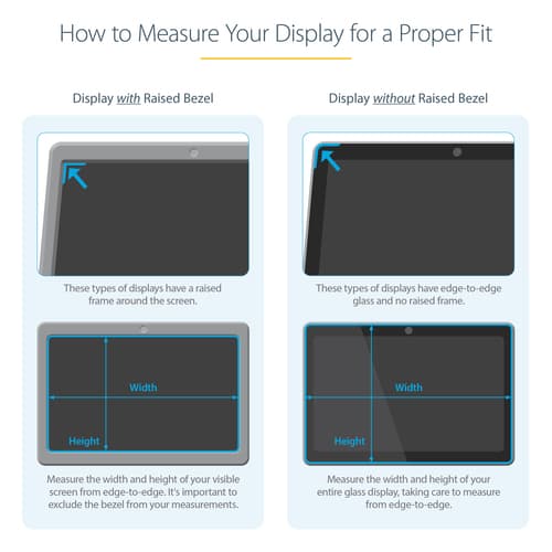StarTech.com Laptop Privacy Screen for 15" Notebook, Magnetic Removable Laptop Display Security Filter, Blue Light Reducing Screen Protector, 16:9, Matte/Glossy, +/-30 Degree Viewing - Blue Light Filter (PRIVSCNLT15) - Notebook privacy filter - removable - magnetic - 15" - transparent - TAA Compliant - for P/N: LTSTND2IN1 — view 14
