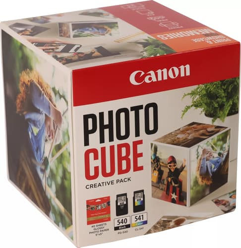 Canon Photo Cube Creative Pack - Glossy - 2-pack - black, colour (cyan, magenta, yellow) - original - orange - ink cartridge / paper kit - for PIXMA TS5150, TS5151