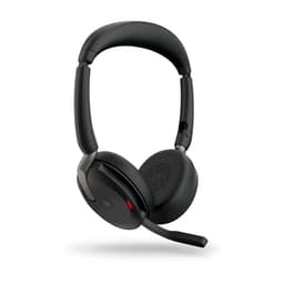 Jabra Evolve2 65 Flex MS Stereo - Headset - on-ear - Bluetooth - wireless - active noise cancelling - USB-A - black - with wireless charging pad - Certified for Microsoft Teams