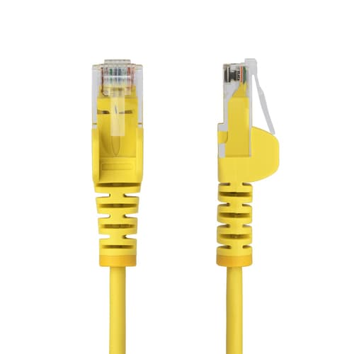 StarTech.com - Patch cable - RJ-45 (M) to RJ-45 (M) - 3.6 mm - UTP - CAT 5/5e/6 - IEEE 802.3bt - halogen-free, snagless, straight - yellow — view 3