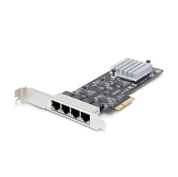 StarTech.com 4-Port 2.5Gbps NBASE-T PCIe Network Card, Intel I225-V Chip, Quad Port Computer Network Card, Multi-Gigabit NIC, PCI Express Server LAN Card, Desktop Ethernet Interface Card, PCI Express 2.0 (PR42GI-NETWORK-CARD) - Network adapter - PCIe 2.0 x4 - 10M/100M/1G/2.5 Gigabit Ethernet x 4 - black