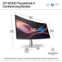 HP 734pm - Series 7 Pro - LED monitor - curved - 34" - 3440 x 1440 WQHD @ 120 Hz - IPS Black - 400 cd/m� - 2000:1 - DisplayHDR 400 - 5 ms - Thunderbolt 4, HDMI, DisplayPort, USB-C - speakers - black, silver thumbnail 5