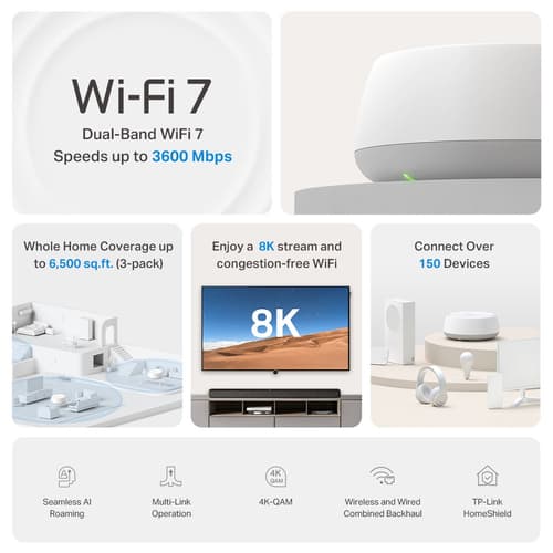 TP-Link Deco BE22 V1 - Wi-Fi system - (3 routers) - up to 6,500 sq.ft - mesh 1GbE, Wi-Fi 7 Dual Band — view 4