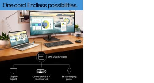 HP P34hc G4 - P-Series - LED monitor - curved - 34" - 3440 x 1440 WQHD @ 60 Hz - VA - 250 cd/m� - 3500:1 - 5 ms - HDMI, DisplayPort, USB-C - speakers - black — view 10