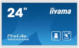 iiyama ProLite TW2424AS-W1 - LED monitor - 24" (23.8" viewable) - stationary - touchscreen - 1920 x 1080 Full HD (1080p) - IPS - 1000:1 - 14 ms - HDMI, USB-C - speakers - white, matte