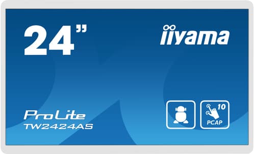 iiyama ProLite TW2424AS-W1 - LED monitor - 24" (23.8" viewable) - stationary - touchscreen - 1920 x 1080 Full HD (1080p) - IPS - 1000:1 - 14 ms - HDMI, USB-C - speakers - white, matte