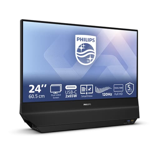 Philips 24B2D5300 - LED monitor - 24" (23.8" viewable) - 1920 x 1080 Full HD (1080p) @ 120 Hz - IPS - 1500:1 - 2xHDMI, 2xUSB-C - speakers - black — view 4