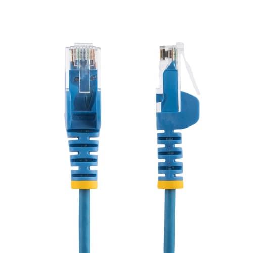 StarTech.com - Patch cable - RJ-45 (M) to RJ-45 (M) - 3.6 mm - UTP - CAT 5/5e/6 - IEEE 802.3bt - halogen-free, snagless, straight - blue — view 3