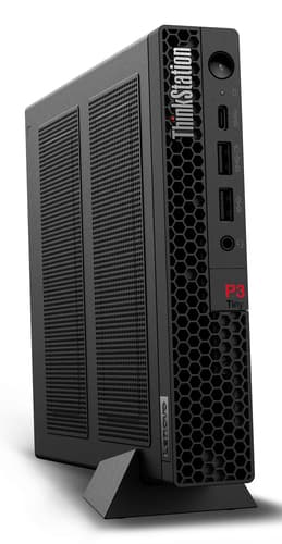 ThinkStation P3 Tiny, Intel� Core� i7-14700 vPro� (E-cores up to 4.20GHz, 33MB), W11P64 ENG, 16.0GB, 1x1TB SSD M.2 2280 PCIe Gen4 Performance TLC Opal, 1xNVIDIA� T1000 8GB, BT 5.1 or above,Intel�AX211vPro, 300W, 1YR Premier NBD , USB, Traditional, Black-English (UK), USB Calliope Mouse (Black) — view 3