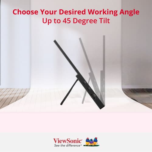 ViewSonic VA1650 - LED monitor - 16" - portable - 1920 x 1080 Full HD (1080p) @ 60 Hz - IPS - 250 cd/m� - 1000:1 - 7 ms - HDMI, USB-C - speakers — view 6