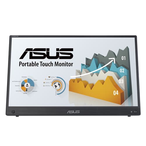 ASUS ZenScreen Touch MB16AHT - LED monitor - 16" (15.6" viewable) - portable - touchscreen - 1920 x 1080 Full HD (1080p) @ 60 Hz - IPS - 250 cd/m� - 700:1 - 5 ms - Mini HDMI, 2xUSB-C - speakers - dark grey