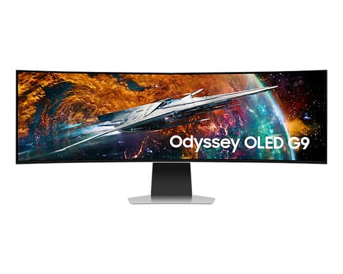 Samsung Odyssey OLED G9 S49CG954SU - G95SC Series - OLED monitor - Smart - gaming - curved - 49" - 5120 x 1440 Dual Quad HD @ 240 Hz - 250 cd/m� - 1000000:1 - DisplayHDR 400 True Black - 0.03 ms - DisplayPort, Micro HDMI, HDMI - speakers - silver