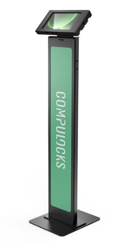 Compulocks Galaxy Tab Active 3/5 8" Apex Enclosure Brandable Floor Stand - Stand - for tablet - brandable - lockable - metal frame - black - screen size: 8" - floor-standing, floor mountable