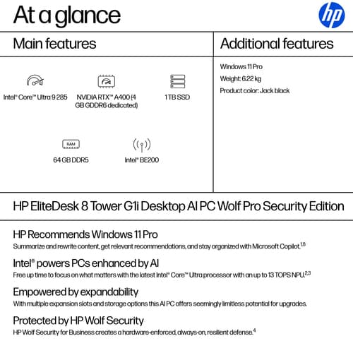 HP EliteDesk 8 TWR G1i U9285 64GB/1TB PC United Kingdom - UK English localizatio — view 4