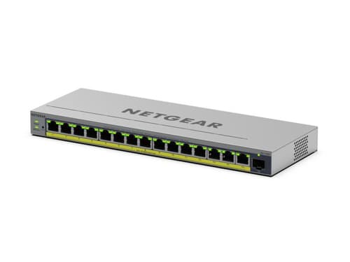 NETGEAR Easy Smart GS116EP - Switch - L3 - smart - 1 x 10/100/1000 + 15 x 10/100/1000 (PoE+) - desktop, wall-mountable - PoE+ (180 W) — view 4