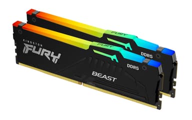Kingston FURY Beast RGB - DDR5 - kit - 32 GB: 2 x 16 GB - DIMM 288-pin - 5600 MT/s / PC5-44800 - CL36 - 1.25 V - unbuffered - on-die ECC