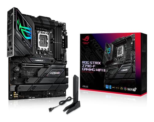 ASUS ROG STRIX Z790-F GAMING WIFI II - Motherboard - ATX - LGA1700 Socket - Z790 Chipset - USB-C 3.2 Gen 2x2, USB-C 3.2 Gen2, USB 3.2 Gen 2, USB 3.2 Gen 1 - 2.5 Gigabit LAN, Wi-Fi, Bluetooth - onboard graphics (CPU required)