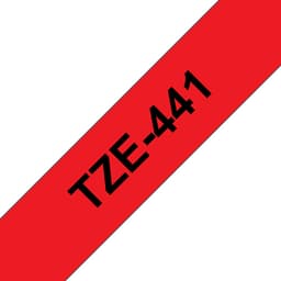 Brother TZe-441 - Standard adhesive - black on red - Roll (1.8 cm x 8 m) 1 cassette(s) laminated tape - for Brother P-Touch Cube Plus PT-P710BT, PT-P710BTH, P-Touch EDGE PT-P750WVP and P-Touch.