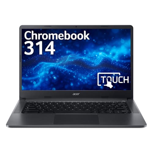 Acer Chromebook 314 C934T - Intel Celeron - N5100 / up to 2.8 GHz - Chrome OS - UHD Graphics - 4 GB RAM - 64 GB eMMC - 14" TN touchscreen 1366 x 768 (HD) - Wi-Fi 6 - titanium grey - kbd: UK