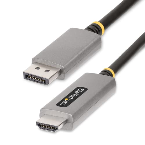 StarTech.com 6ft (2m) DisplayPort to HDMI Adapter Cable, 8K 60Hz, 4K 144Hz, HDR10, DP 1.4 to HDMI 2.1 Active Video Converter, DisplayPort Desktop to HDMI Monitor, M/M - DisplayPort to HDMI Cord (133DISPLAYPORTHDMI21) - Adapter cable - DisplayPort male to HDMI male - 2 m - space grey - 4K support, 8K support, active