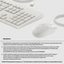 HP 225 - Keyboard and mouse set - ambidextrous, 3-zone layout, standard key travel - full size - USB - UK - cashmere white thumbnail 4